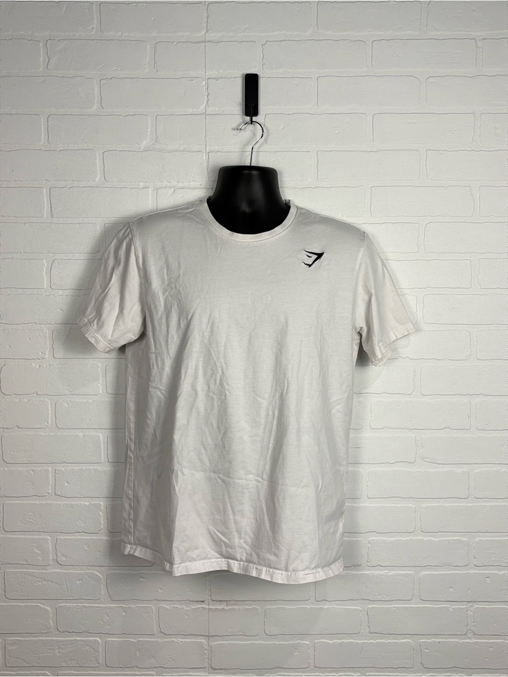 Gymshark White Short Sleeve T-Shirt Mens Medium M Logo Gym Workout Top